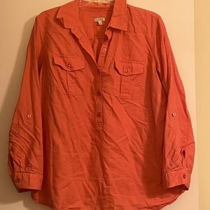 Talbots 1X Blouse, Terra Cotta/Coral, Plus